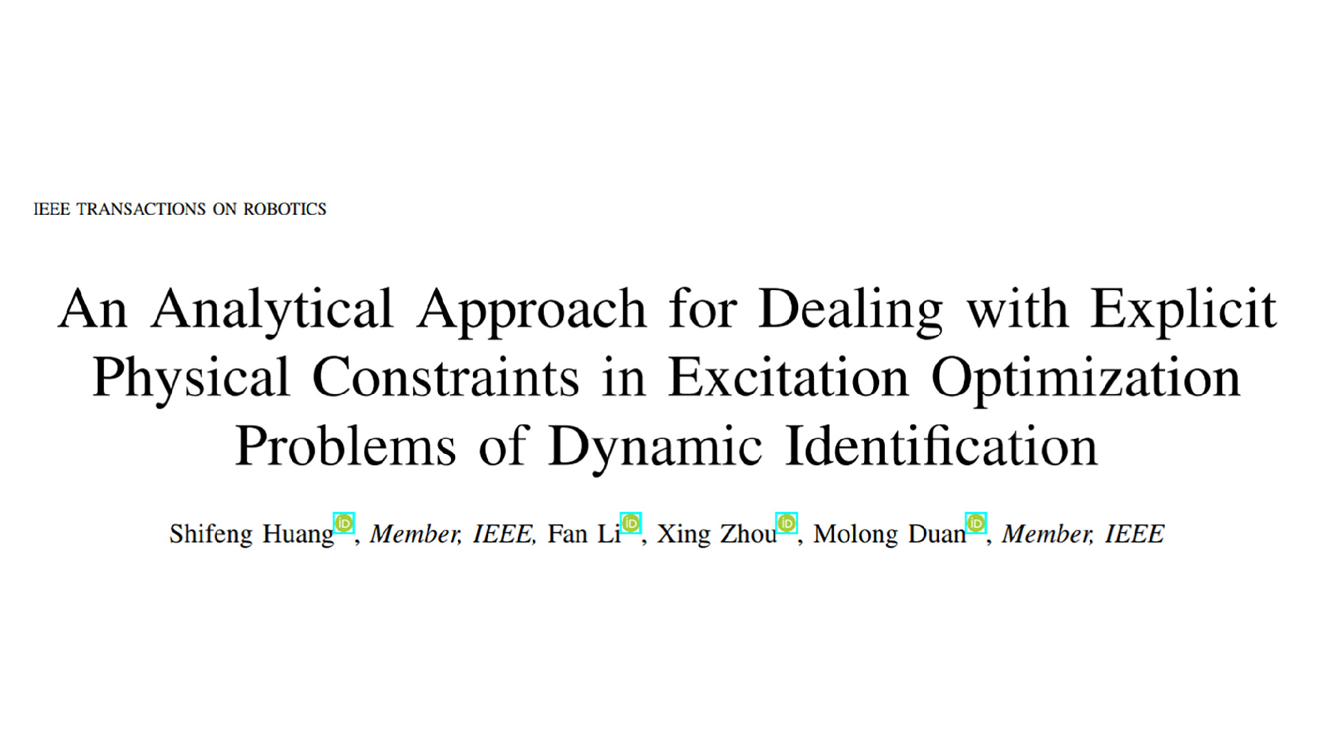 世界级突破！我院动力学研究成果被机器人领域顶级期刊IEEE T-RO录用